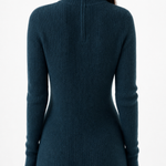 Aurora Wool Dress — Navy, studio product shot