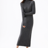 Aurora Wool Dress — Gray, studio product shot