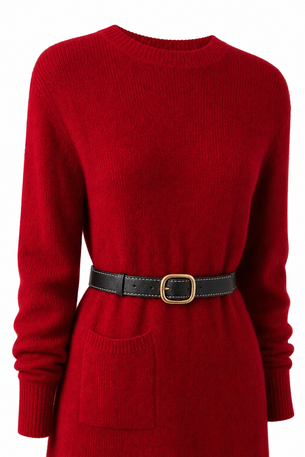The Winter Luxe Midi — Maroon, studio product shot
