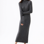 Aurora Wool Dress — Gray, studio product shot