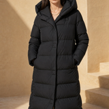Margaux Long Down Parka — Black, studio product shot