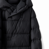 Margaux Long Down Parka — Black, studio product shot