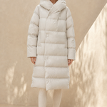 Margaux Long Down Parka — White, studio product shot