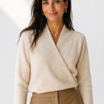 Serene V-Neck Knit Sweater — White, jcrew product shot