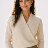 Serene V-Neck Knit Sweater — White, jcrew product shot
