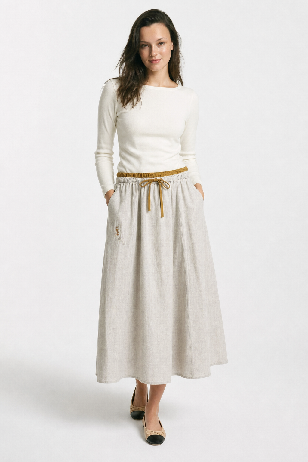 Everly 100% Linen Skirt — White, jcrew product shot