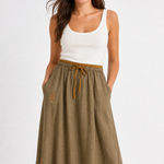 Everly 100% Linen Skirt — Khaki, jcrew product shot