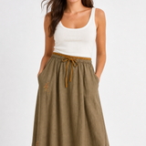 Everly 100% Linen Skirt — Khaki, jcrew product shot