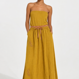 Everly 100% Linen Skirt — Yellow, jcrew product shot