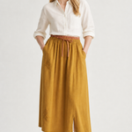 Everly 100% Linen Skirt — Yellow, jcrew product shot