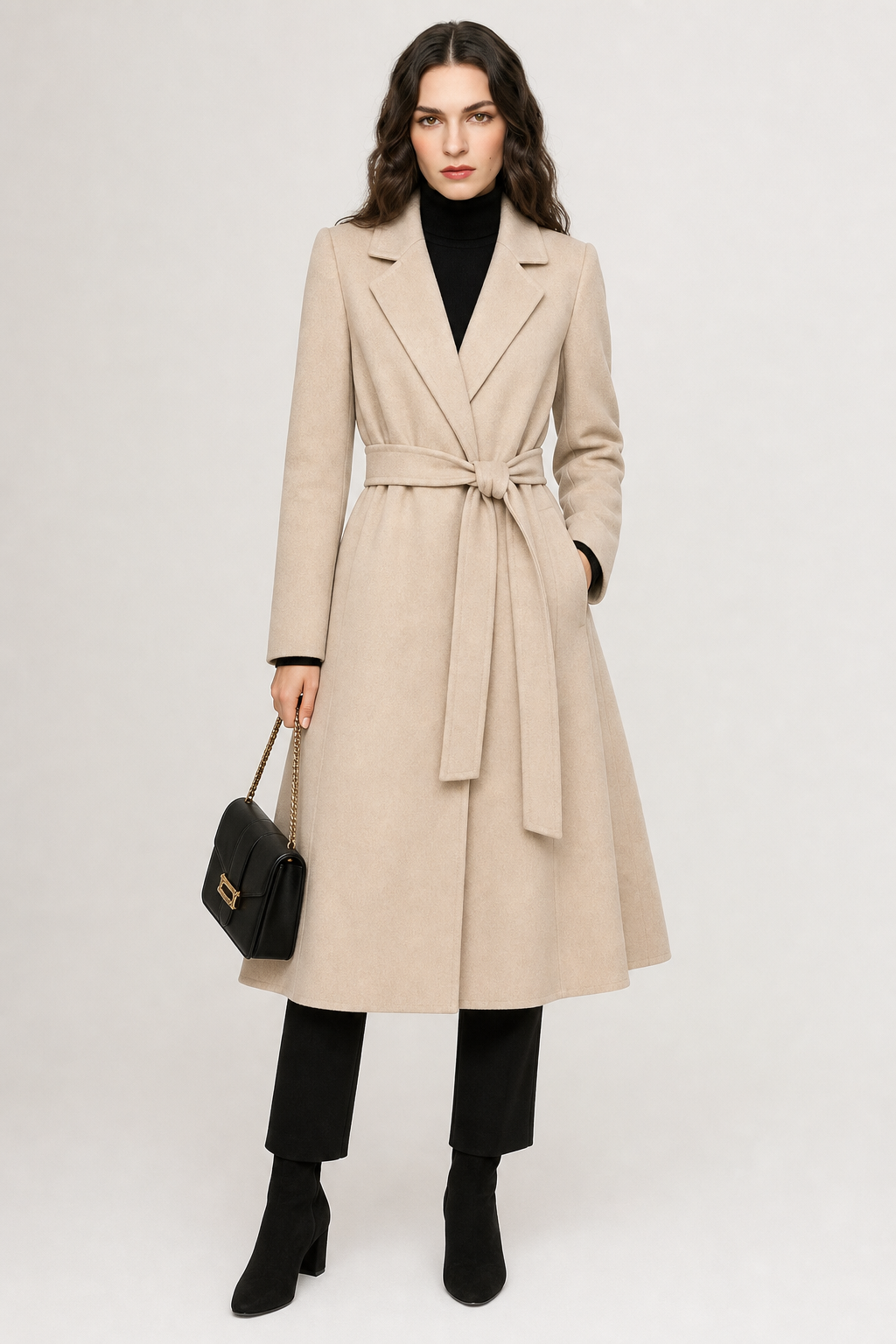 Winter Cinch Woolen Coat — Ivory, jcrew product shot