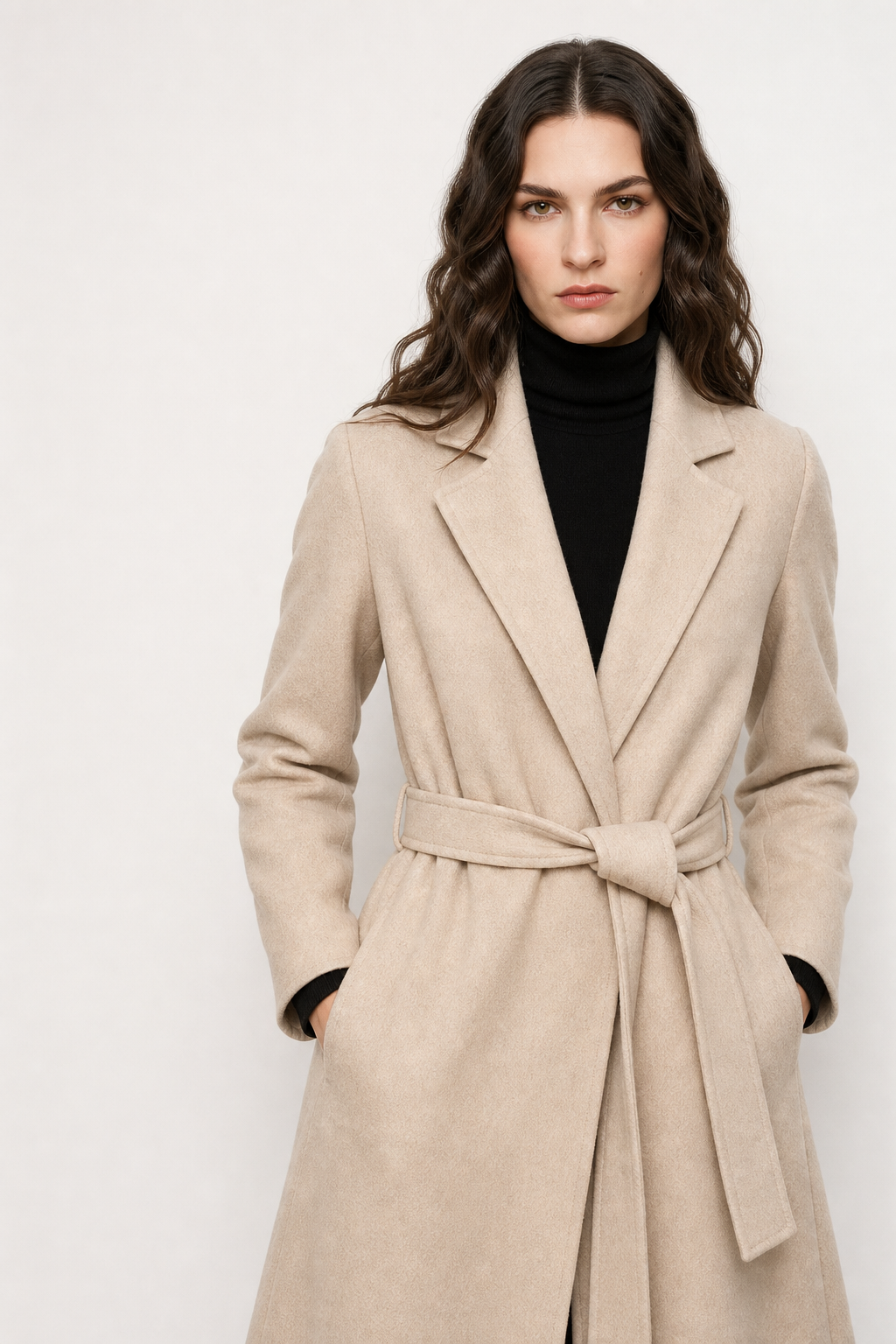 Winter Cinch Woolen Coat — Ivory, jcrew product shot