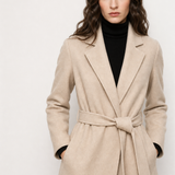 Winter Cinch Woolen Coat — Ivory, jcrew product shot