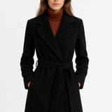 Winter Cinch Woolen Coat — Black, jcrew product shot