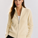 Natasha Wool Zip Cardigan — Ivory, jcrew product shot