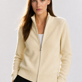 Natasha Wool Zip Cardigan — Ivory, jcrew product shot