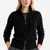 Natasha Wool Zip Cardigan — black, jcrew product shot