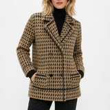 Vionne Houndstooth Knit Jacket — Camel, jcrew product shot