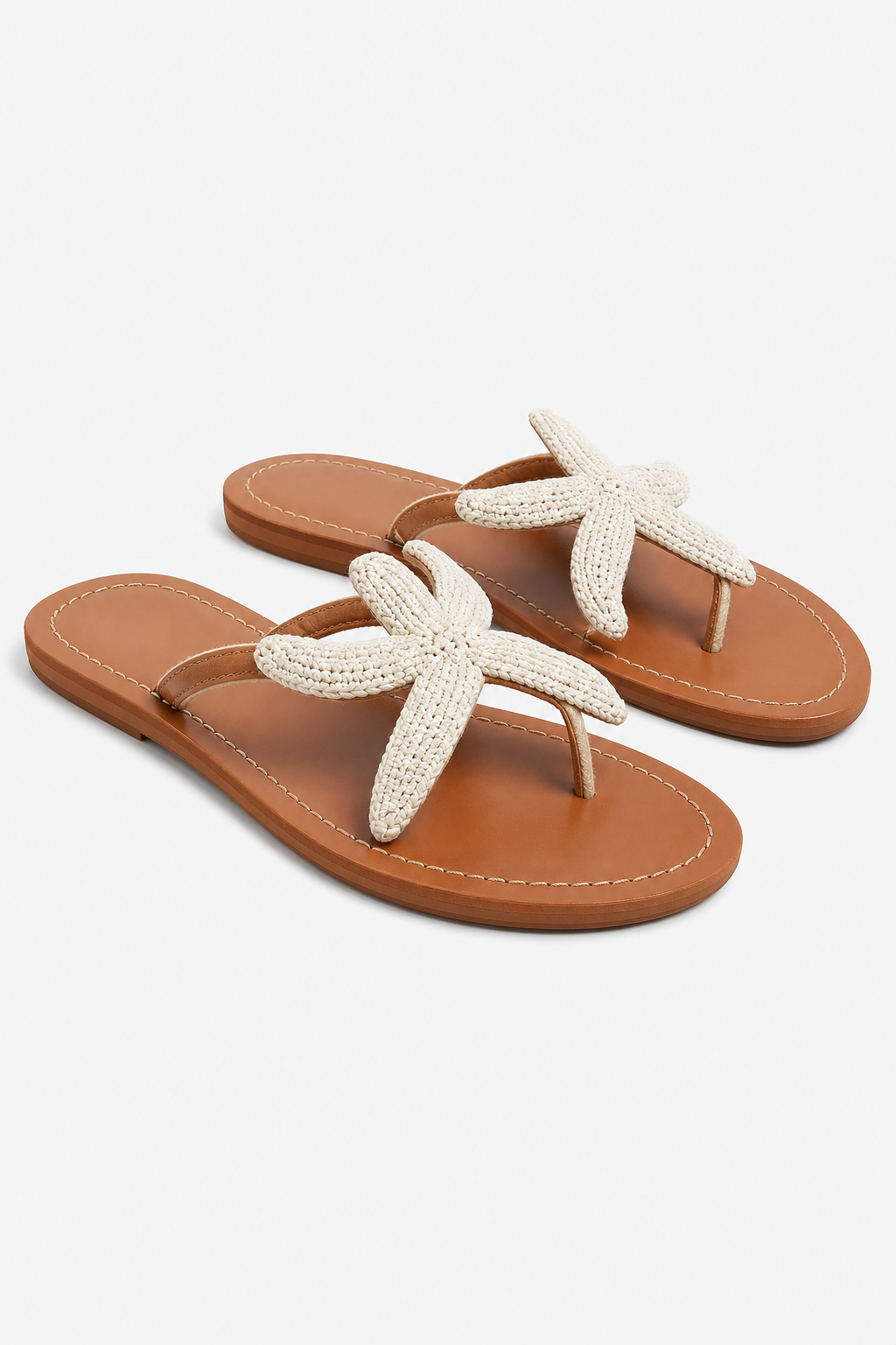 Sirena Starfish Sandals — White, jcrew product shot