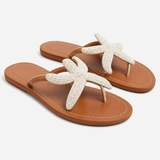 Sirena Starfish Sandals — White, jcrew product shot