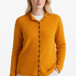 Legacy Wool Cardigan — Orange, studio product shot