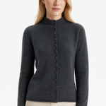Legacy Wool Cardigan — Gray, studio product shot