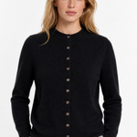 Legacy Wool Cardigan — Black, studio product shot