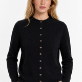 Legacy Wool Cardigan — Black, studio product shot