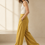 Estelle Wide-Leg Trouser — Yellow, banana_republic product shot
