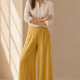 Estelle Wide-Leg Trouser — Yellow, banana_republic product shot