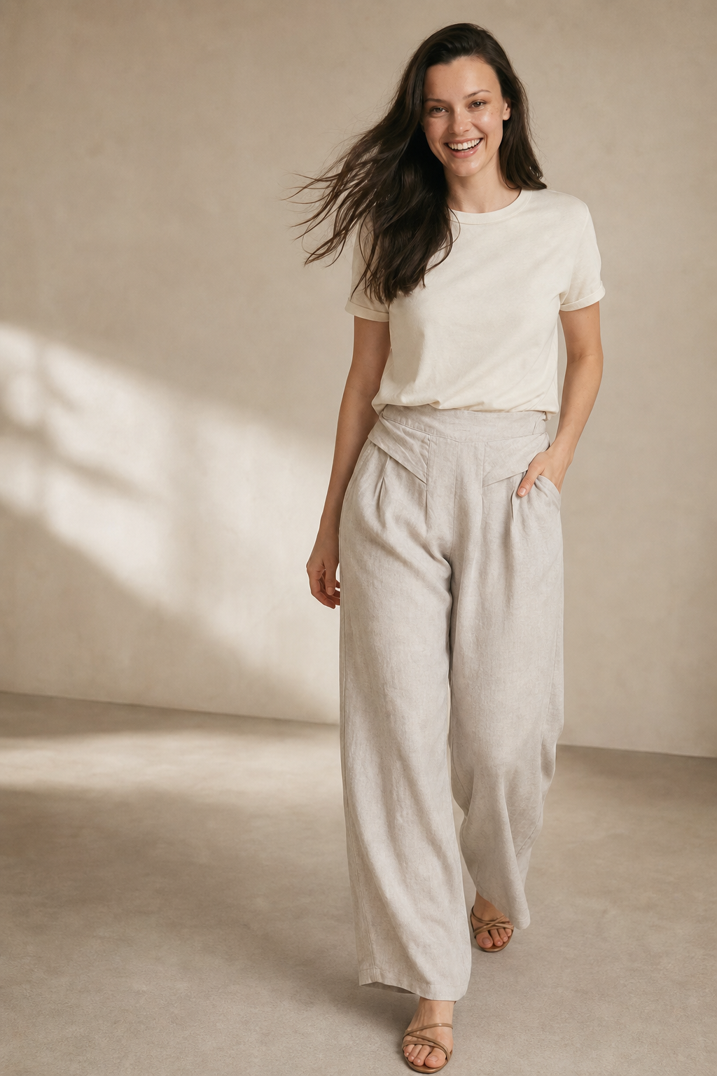 Estelle Wide-Leg Trouser — Ivory, banana_republic product shot