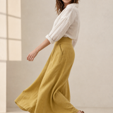 Estelle Wide-Leg Trouser — Yellow, banana_republic product shot