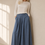 Estelle Wide-Leg Trouser — Blue, banana_republic product shot