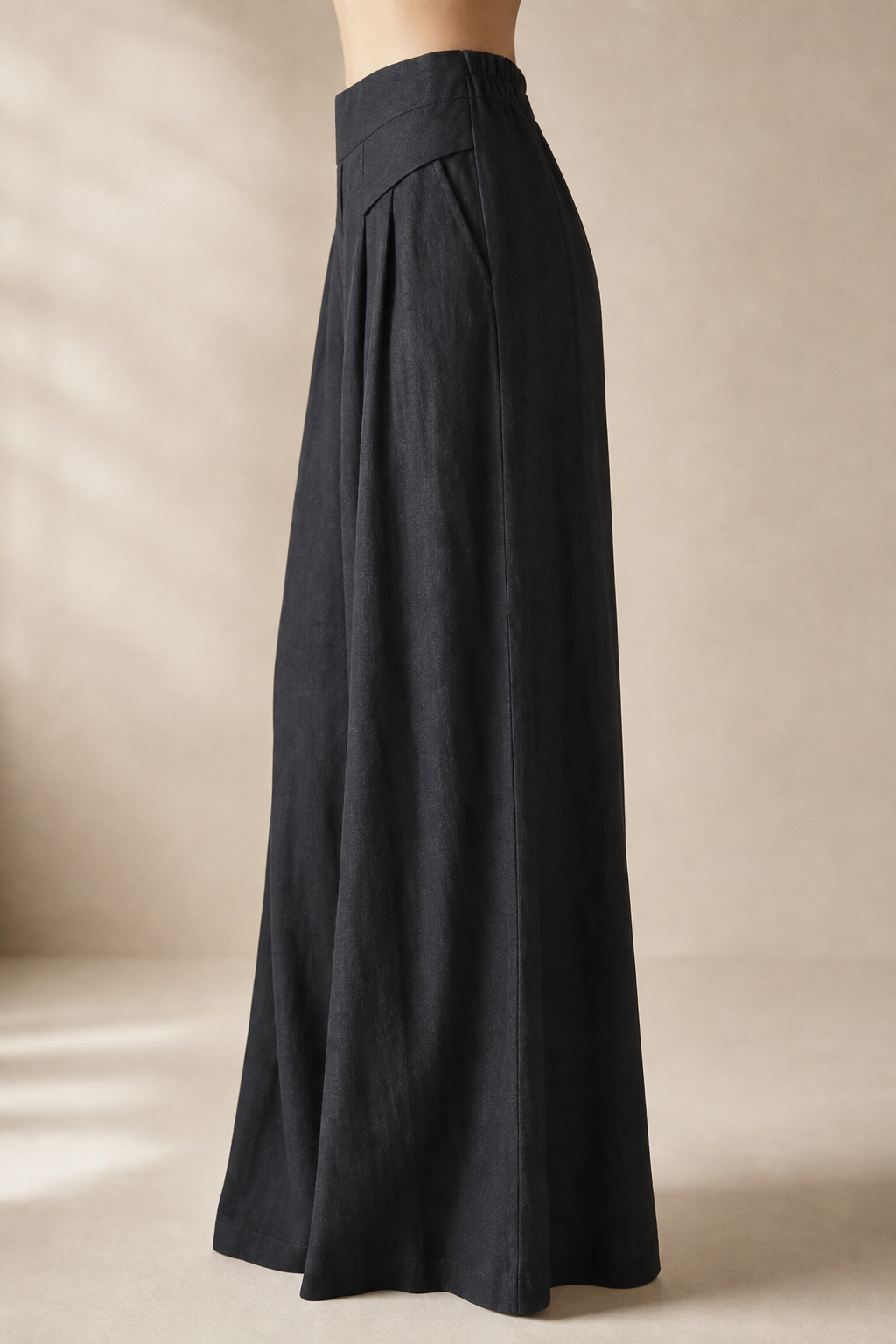 Estelle Wide-Leg Trouser — Black, banana_republic product shot