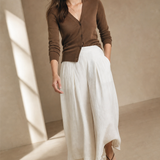 Estelle Wide-Leg Trouser — White, banana_republic product shot