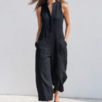 Colette Loose-Fit Jumpsuit — Black, studio product shot
