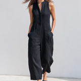 Colette Loose-Fit Jumpsuit — Black, studio product shot