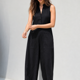 Colette Loose-Fit Jumpsuit — Black, studio product shot