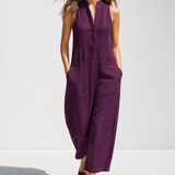 Colette Loose-Fit Jumpsuit — Purple, studio product shot