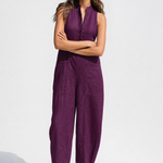 Colette Loose-Fit Jumpsuit — Purple, studio product shot