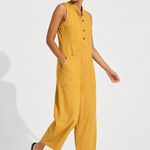 Colette Loose-Fit Jumpsuit — Yellow, studio product shot