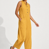 Colette Loose-Fit Jumpsuit — Yellow, studio product shot