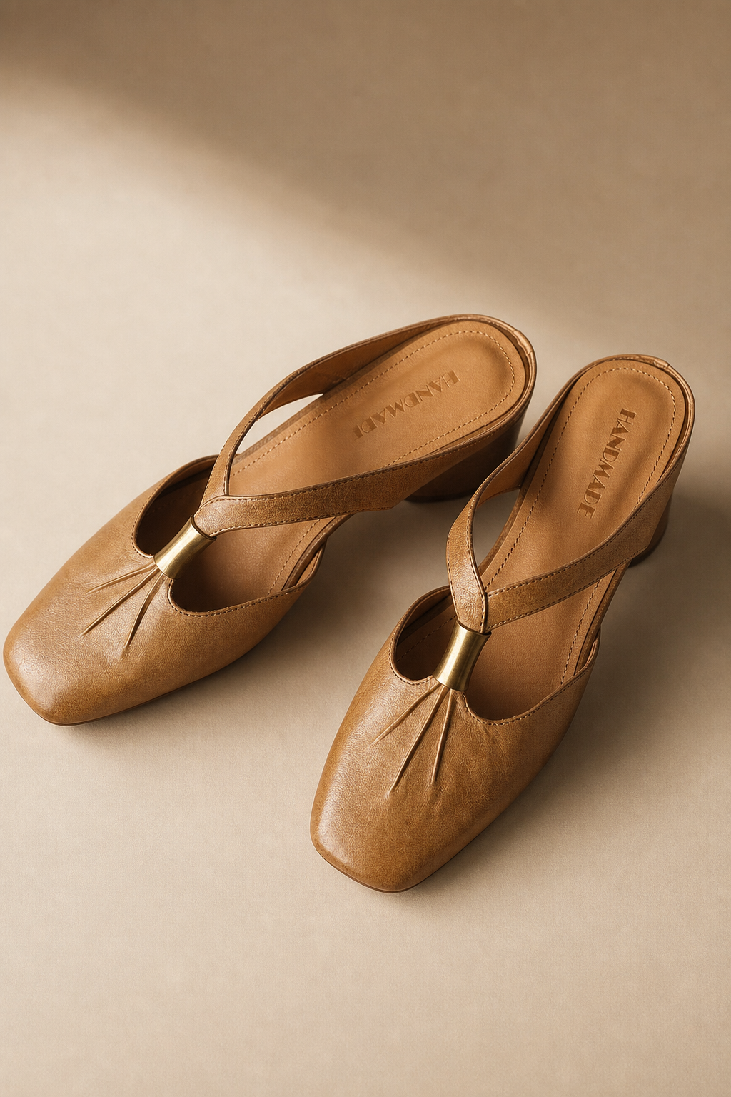 Amalfi Fold Mule — Brown, studio product shot