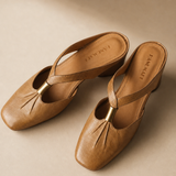 Amalfi Fold Mule — Brown, studio product shot
