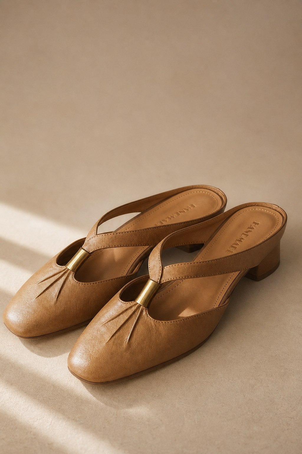 Amalfi Fold Mule — Brown, studio product shot