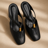 Amalfi Fold Mule — Black, studio product shot