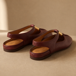 Amalfi Fold Mule — Maroon, studio product shot