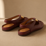 Amalfi Fold Mule — Maroon, studio product shot