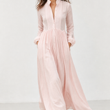 Cleo Cotton Linen Maxi Dress — Pink, studio product shot