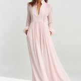 Cleo Cotton Linen Maxi Dress — Pink, studio product shot